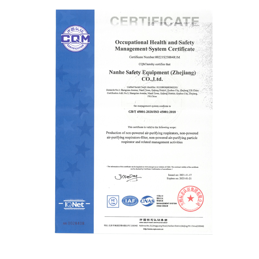 Occupational Health and Safety Management certificate